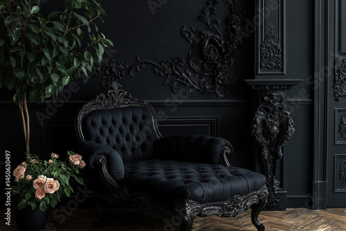 An opulent luxury black bac...