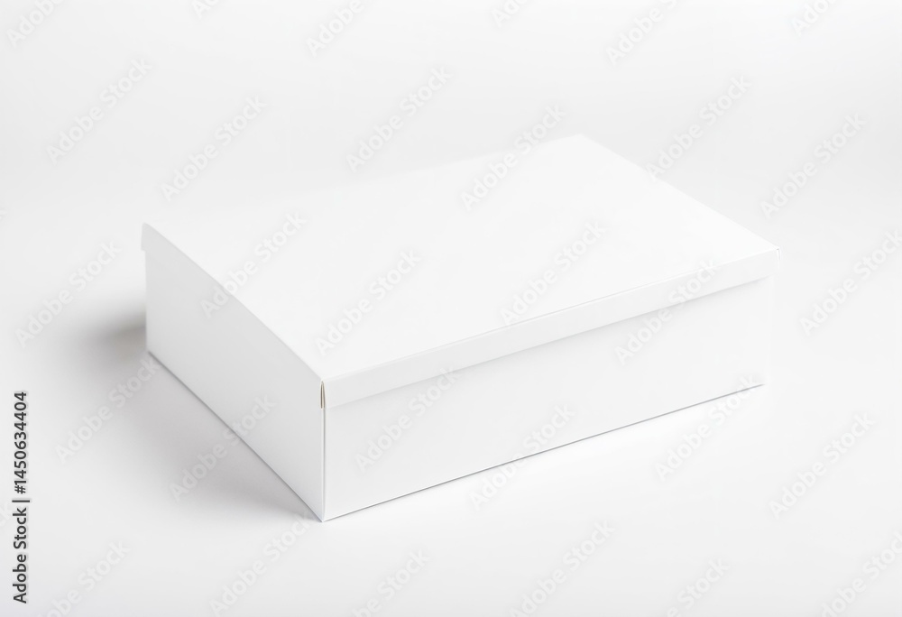 A white box sitting on top of a table. A white box sitting on top of a table.