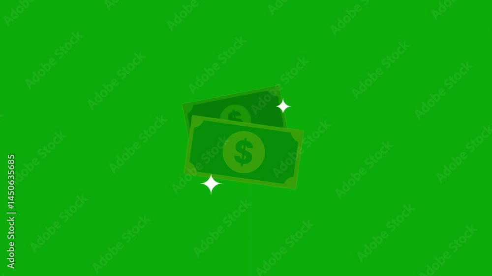 currency dollar animation on green screen background currency dollar animation on green screen background