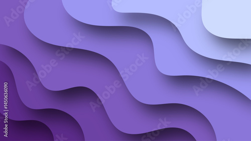 Abstract purple paper cut shape wave background