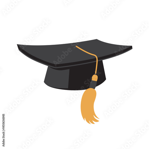 Simple Black Graduation Cap Icon for Educational Resources