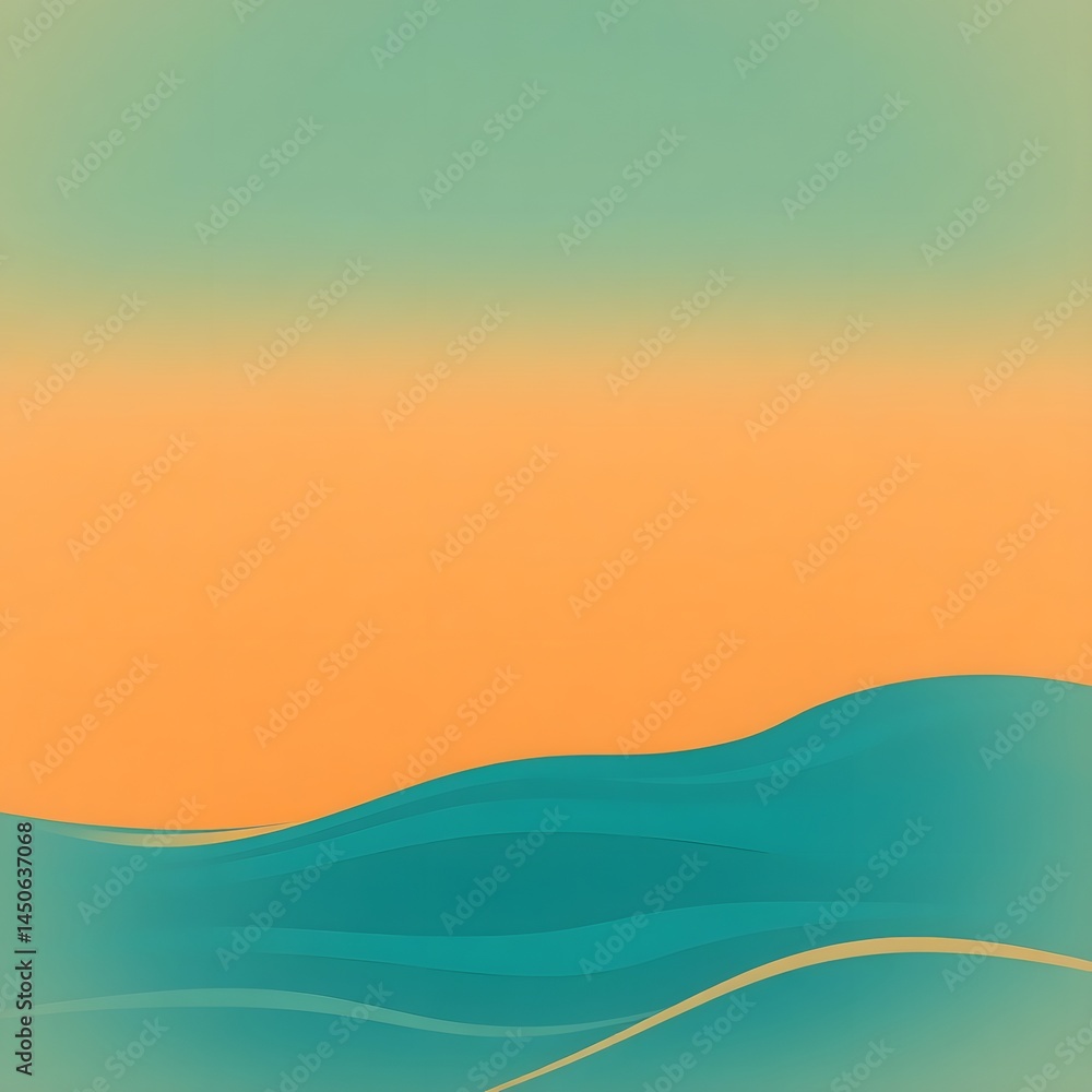 Fototapeta premium Abstract Wavy Pattern: Orange and Blue Waves, abstract background with waves