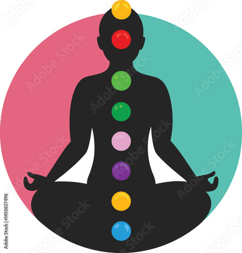 meditating silhouette icon vector illustration