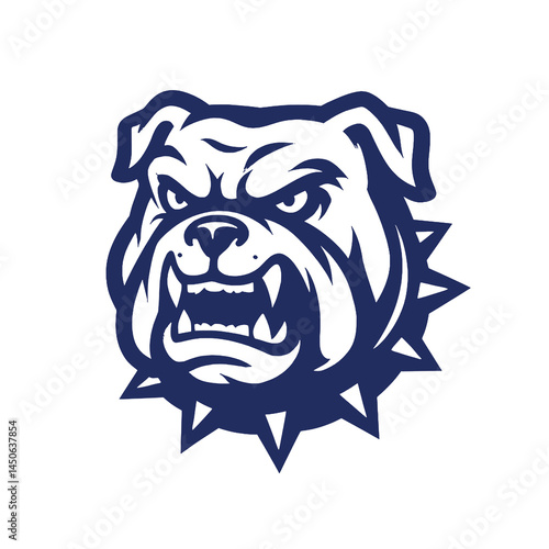 Vector Illustration of an Aggressive Bulldog Head Mascot Logo