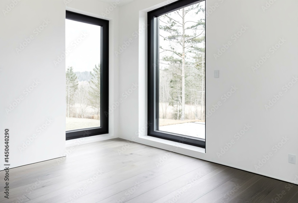 Obraz premium A large window with a view of the outside.