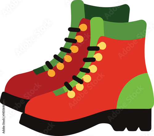 hiking boots  isolated on white