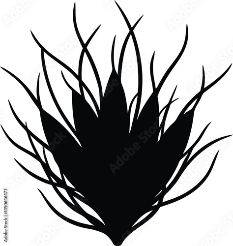 saffron threads silhouette vector on white 