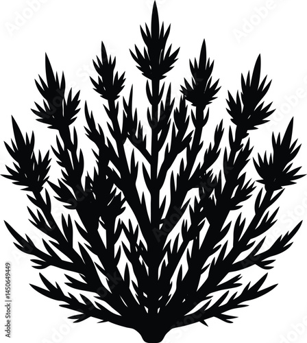 sagebrush silhouette vector on white background   