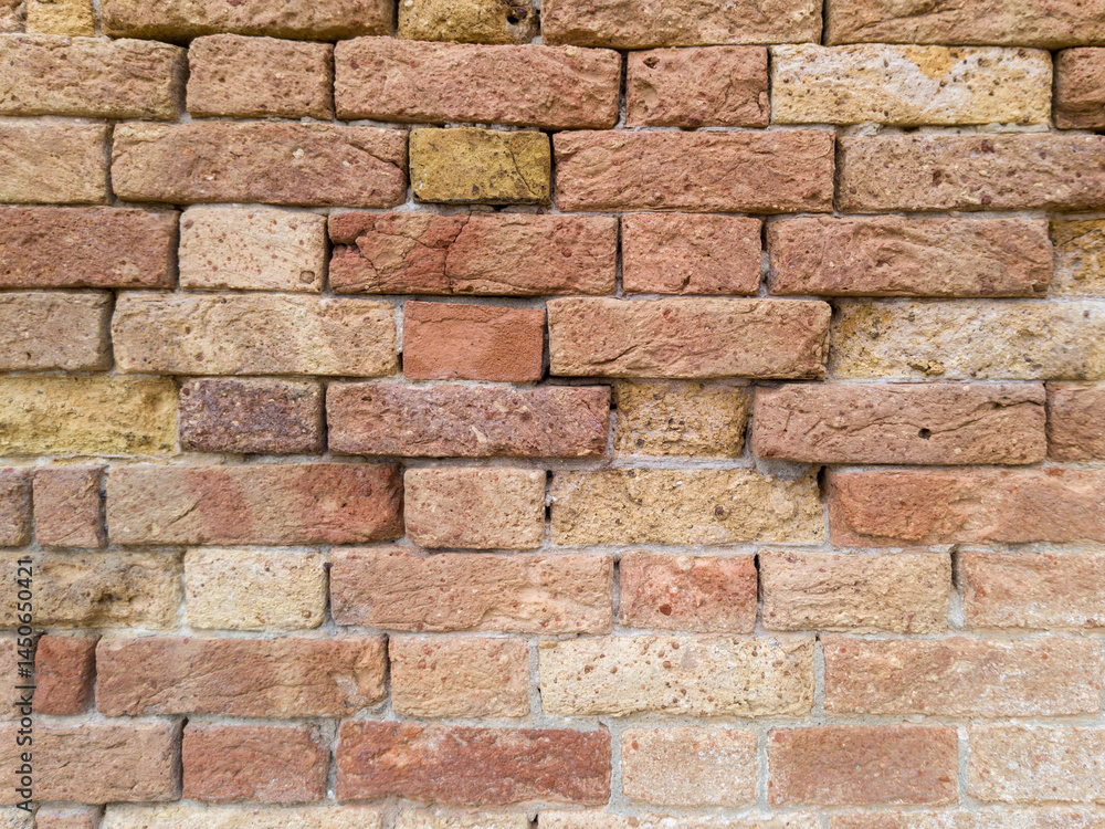 Old Textured Wall of Natural Clay Bricks Old Textured Wall of Natural Clay Bricks