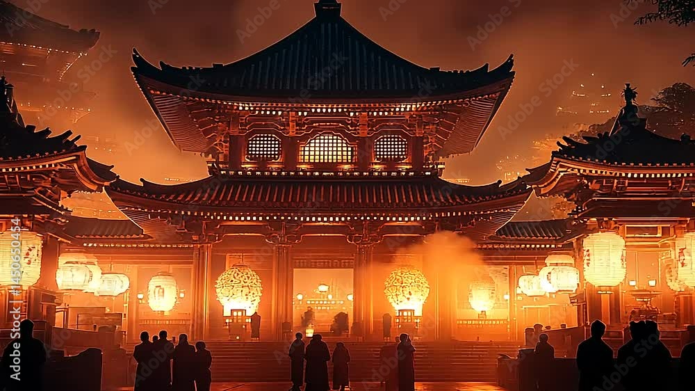 Asian temple at night Asian temple at night