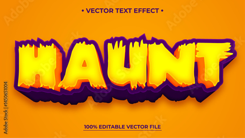 Haunt editable text effect, customizable horror and Halloween 3D font style