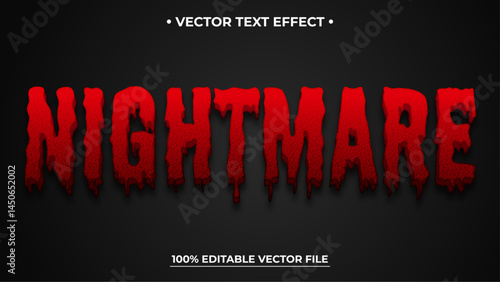 Red Blood Nightmare Vector Editable Text Effect Template