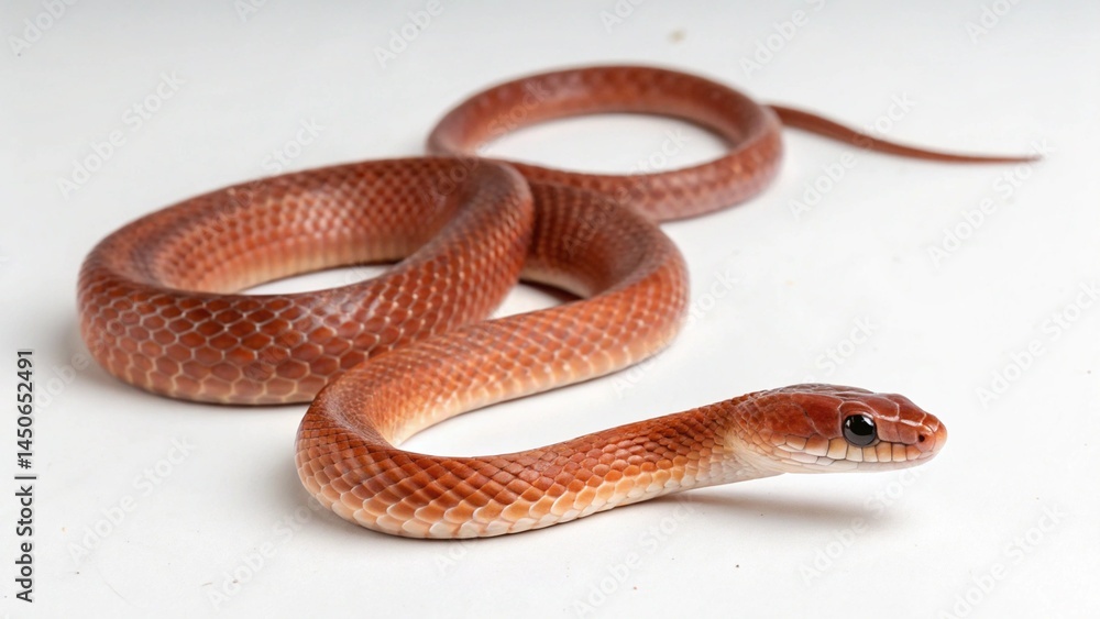 Brahminy Blindsnake on studio background Brahminy Blindsnake on studio background