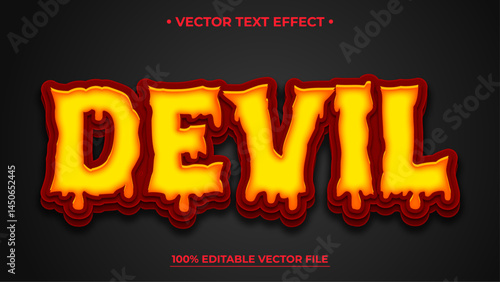 Devil text effect, editable blood dripping and scary text style