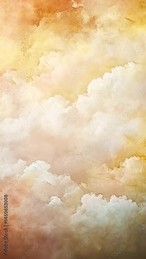 Grunge texture meets a vintage blue sky where white clouds dance with sunlight