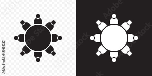 boardroom meeting icon vector black and white business on Transparent Background. EPS 10.
