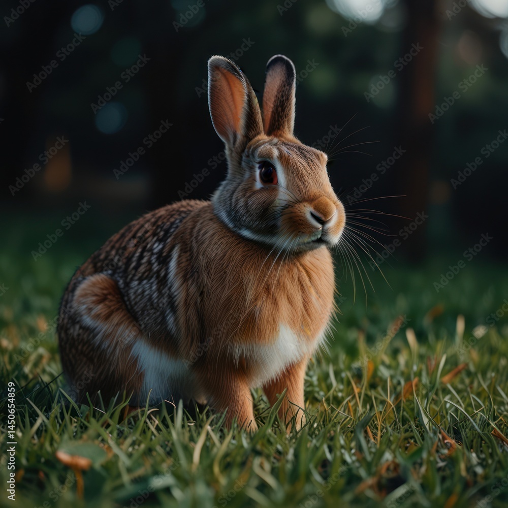 Fototapeta premium Brown Rabbit in Grass