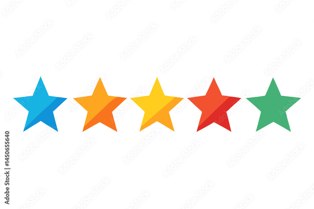 Fototapeta premium Five Star Rating silhouette vector illustration