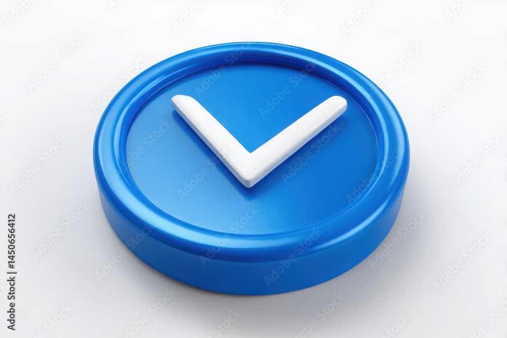 Blue Circle with Check Mark Icon for Confirmation and Verification Blue Circle with Check Mark Icon for Confirmation and Verification