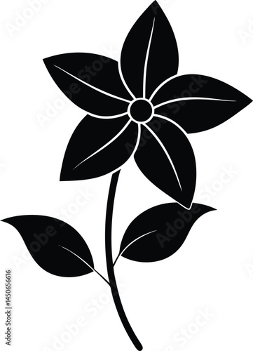 scarlet pimpernel flower silhouette vector 