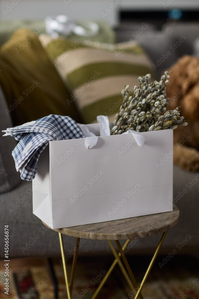 An Adorable Dog Snuggled Up and Nestled in a Decorative Basket in a Cozy and Inviting Setting