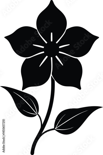 scarlet pimpernel flower silhouette vector on white