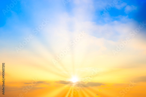 Sunset sky, sun and sunset clouds, sunset background