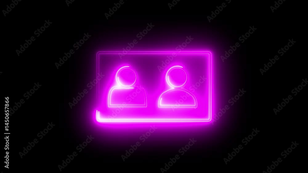 Neon glowing user icon animation. neon profile icon. Glowing neon person or people sign animation background. User or profile or avatar icon. Person or people sign icon animated. 4k Neon glowing user icon animation. neon profile icon. Glowing neon person or people sign animation background. User or profile or avatar icon. Person or people sign icon animated. 4k