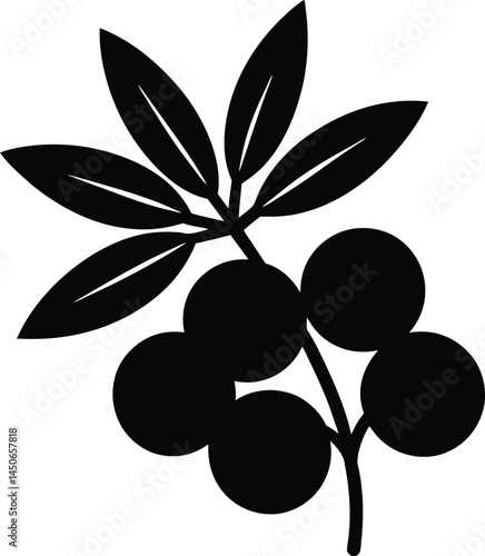 sea buckthorn berry silhouette vector icon 