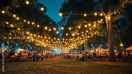 Wallpaper Mural Outdoor festival illuminated by string lights Torontodigital.ca