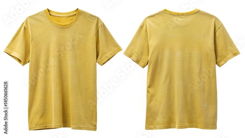 stonewashed yellow loose t shirt front and back on