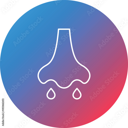 Running Nose Line Gradient Circle Background Icon