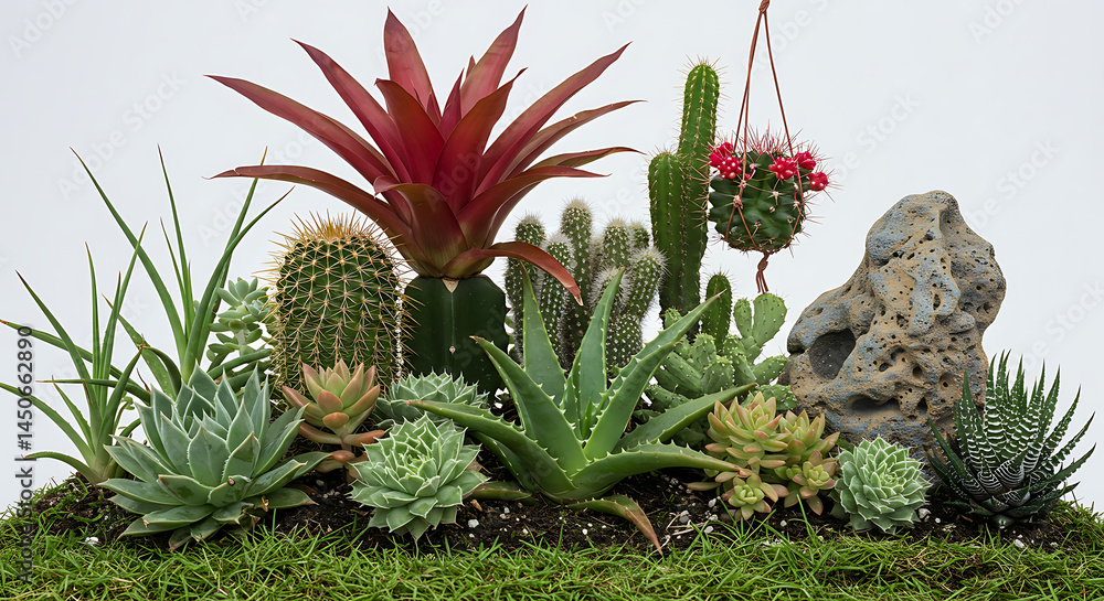 Obraz premium Beautiful Cacti and Succulents, Succulent and Cactus Arrangements