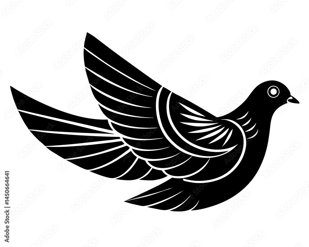 Obraz premium Dove silhouette vector illustration