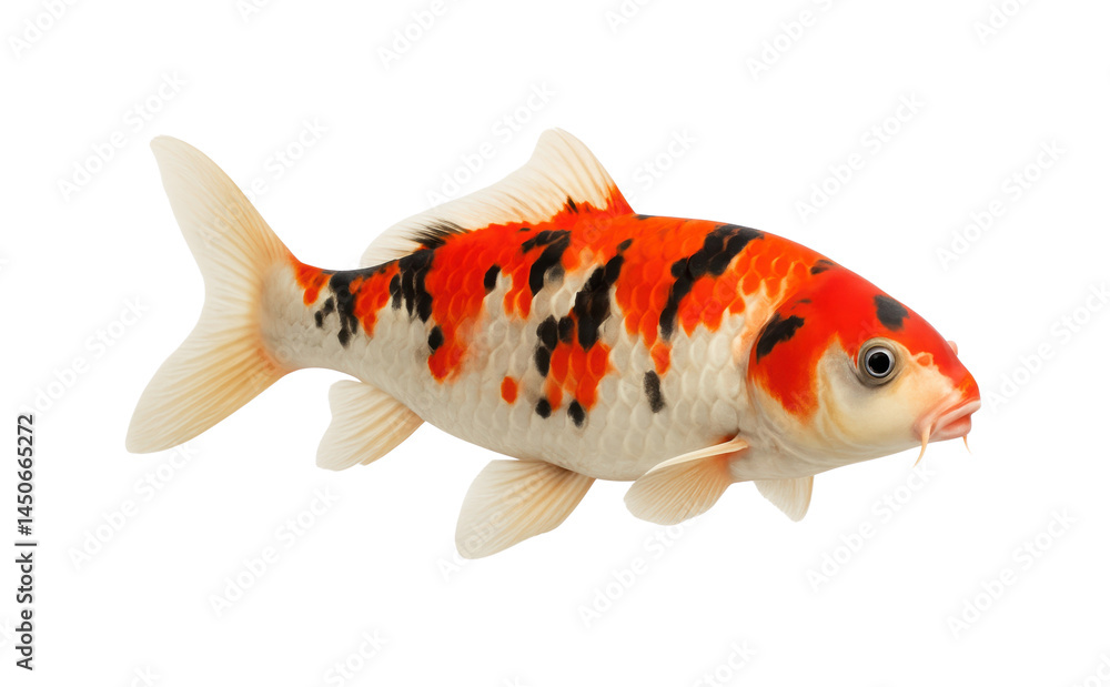 Fototapeta premium Koi fish, Japanese carp isolated on white, transparent. Side view