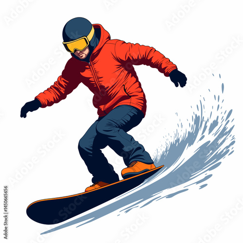 Skateboarder Performing a Trick on a Snowboard  