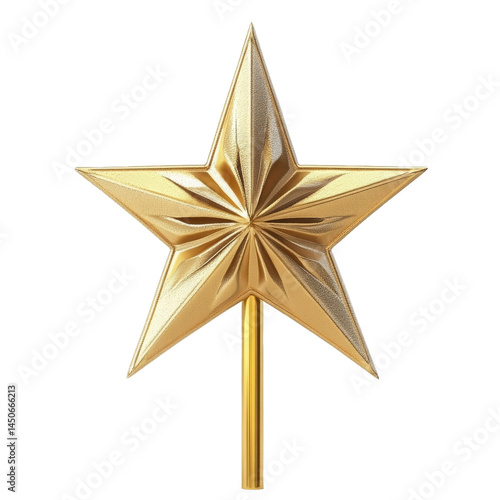 Wallpaper Mural A shiny golden star ornament with intricate details, positioned upright against a plain background, symbolizing achievement and celebration, suitable for awards or festive decorations Torontodigital.ca