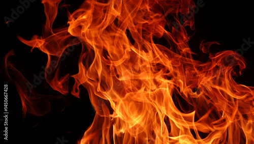 fire on black background