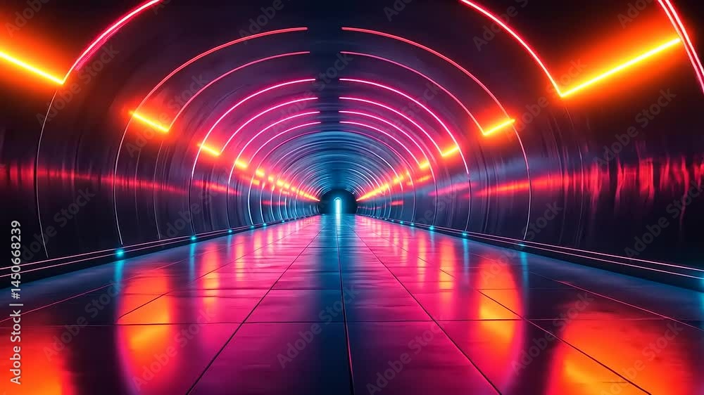 Futuristic neon tunnel Futuristic neon tunnel