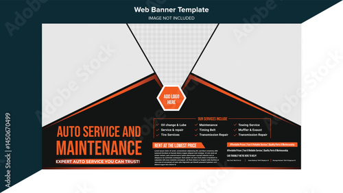 Professional auto maintenance web banners for car repair, oil change, diagnostics, and garage service promotions — ideal for websites, landing pages, and digital advertising