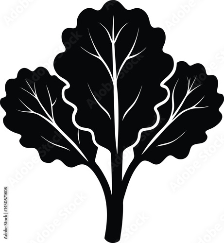 tatsoi leaf silhouette vector on white background .eps