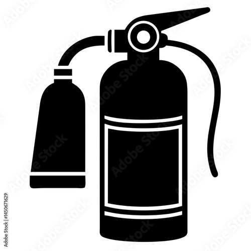 Fire extinguisher silhouette on a white background  