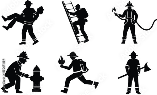 Heroic Firefighter Vector Illustration – Rescue, Safety, and Emergency Response Design