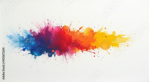 Vivid minimalist painting with radiant colors on white background illustrating the essence of mental focus