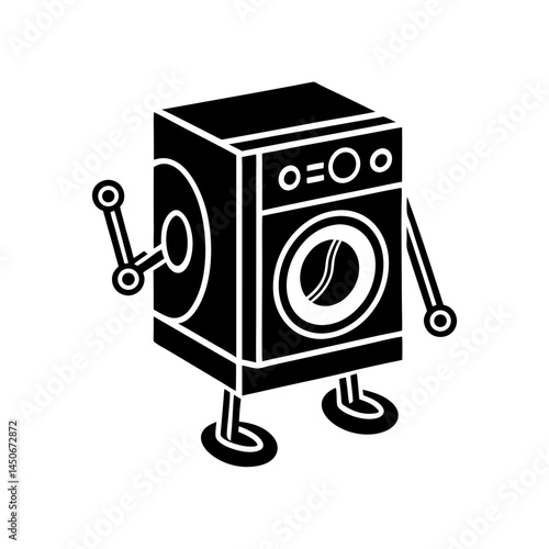 Voice controlled laundry machine silhouette