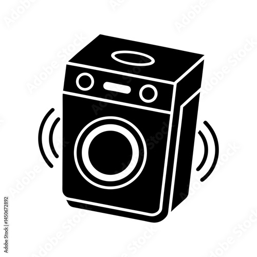 Voice controlled laundry machine silhouette