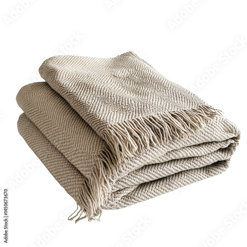 Wallpaper Mural Folded beige blanket, white isolate background Torontodigital.ca