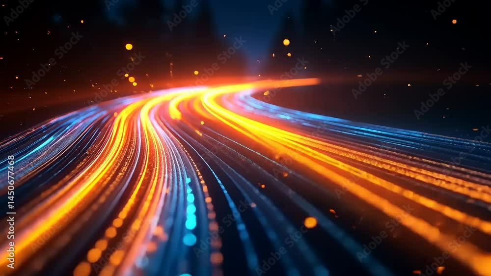 Dynamic, glowing, data streams Dynamic, glowing, data streams