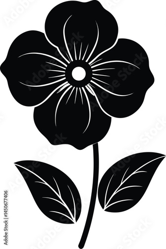 violet flower silhouette vector on white 