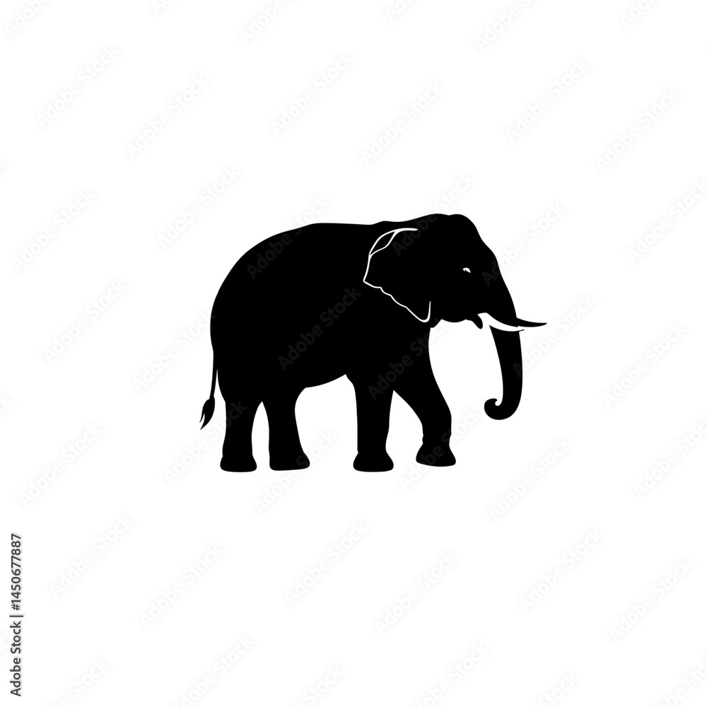 Obraz premium Majestic Elephant Silhouette A Powerful Symbol of Strength, Wisdom, and Nature